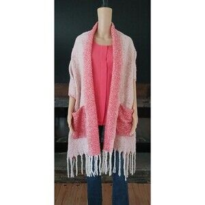 Madison 88 Women's Winter Scarf Wrap Very Long Fringes & 2 Front Pockets